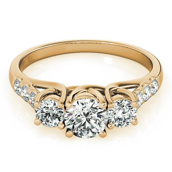 1 5/8 ct tw Three Stone Engagement Ring F Color VS Clarity Diamonds GIA Center