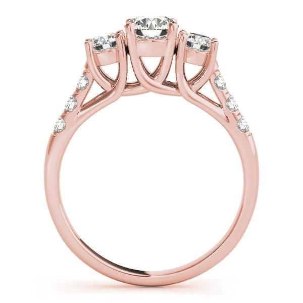 1 1/2 ct tw Three Stone Engagement Ring F Color VS Clarity Diamonds GIA Center