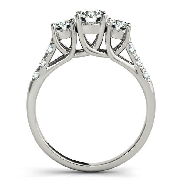 1 5/8 ct tw Three Stone Engagement Ring F Color VS Clarity Diamonds GIA Center
