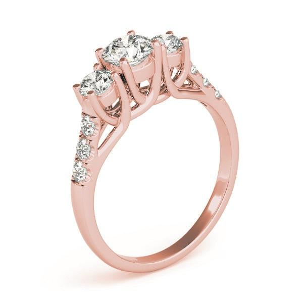 1 5/8 ct tw Three Stone Engagement Ring F Color VS Clarity Diamonds GIA Center
