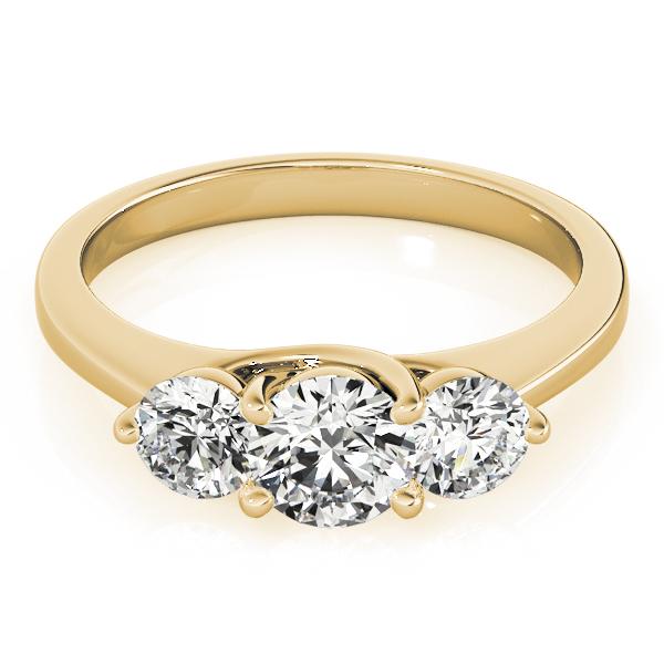 2 ct tw Three Stone Engagement Ring F Color VS Clarity Diamonds GIA Center