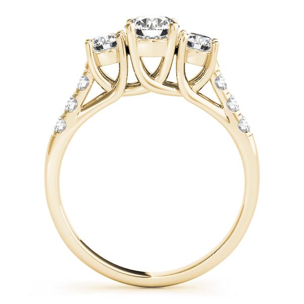 3 1/4 ct tw Three Stone Engagement Ring F Color VS Clarity Diamonds GIA Center