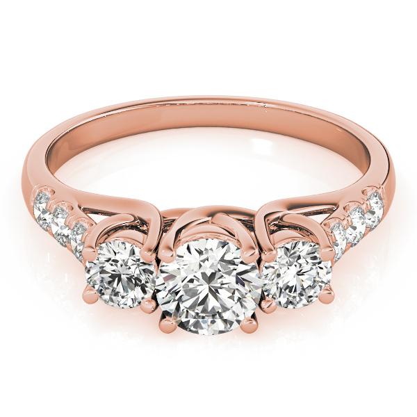 3 1/4 ct tw Three Stone Engagement Ring F Color VS Clarity Diamonds GIA Center