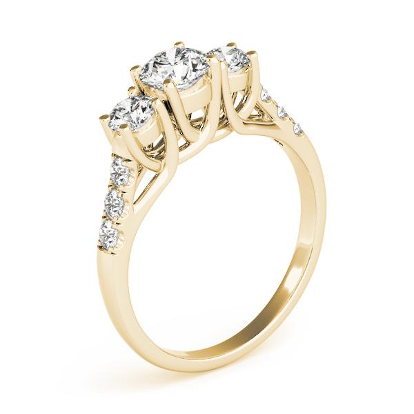 3 1/4 ct tw Three Stone Engagement Ring F Color VS Clarity Diamonds GIA Center