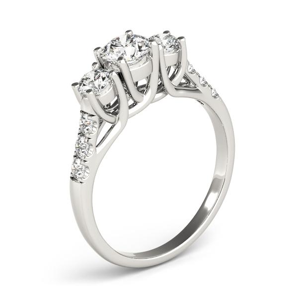 3 1/4 ct tw Three Stone Engagement Ring F Color VS Clarity Diamonds GIA Center