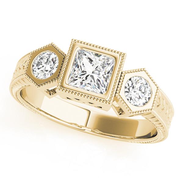 1 1/5 ct tw Three Stone Princess Engagement Ring F Color VS Clarity Diamonds GIA Center