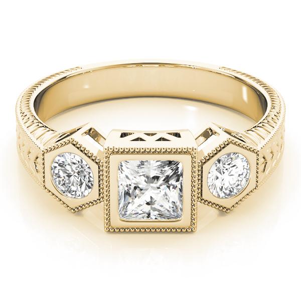 1 1/5 ct tw Three Stone Princess Engagement Ring F Color VS Clarity Diamonds GIA Center