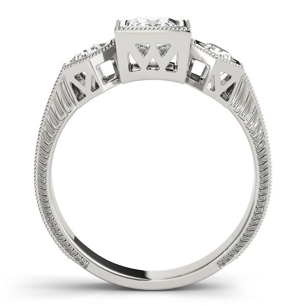 1 1/5 ct tw Three Stone Princess Engagement Ring F Color VS Clarity Diamonds GIA Center