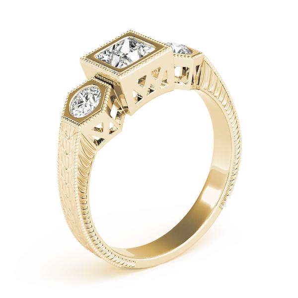 1 1/5 ct tw Three Stone Princess Engagement Ring F Color VS Clarity Diamonds GIA Center