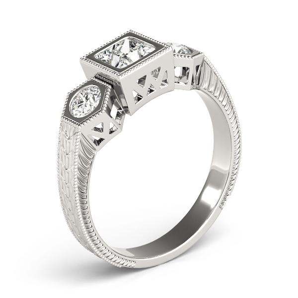 1 1/5 ct tw Three Stone Princess Engagement Ring F Color VS Clarity Diamonds GIA Center