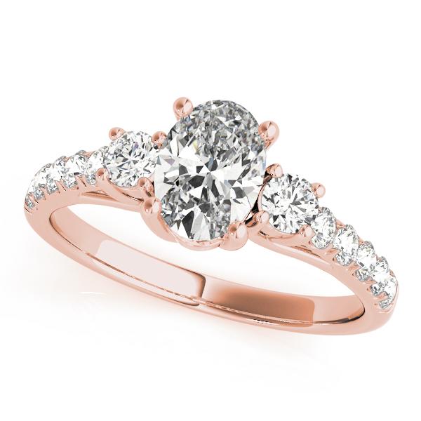 1 1/3 ct tw Three Stone Oval Cut Engagement Ring F Color VS Clarity Diamonds GIA Center