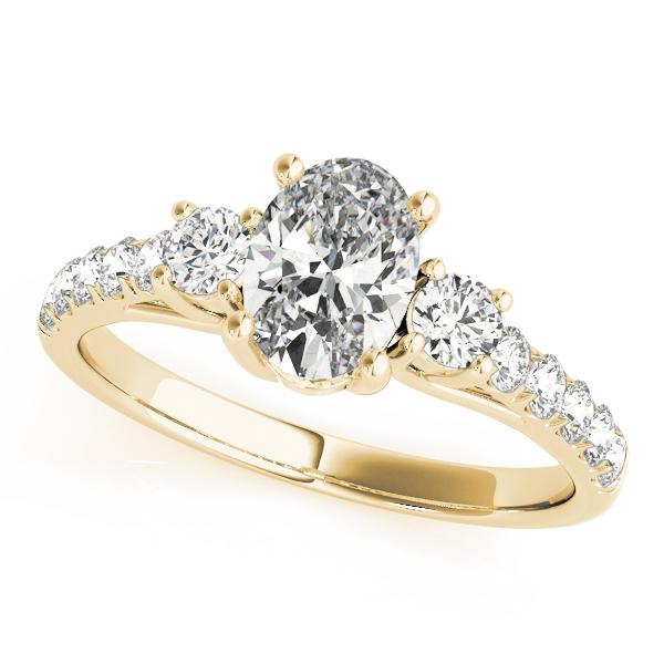 1 1/3 ct tw Three Stone Oval Cut Engagement Ring F Color VS Clarity Diamonds GIA Center