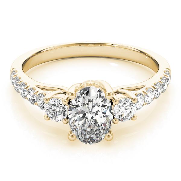 1 1/3 ct tw Three Stone Oval Cut Engagement Ring F Color VS Clarity Diamonds GIA Center