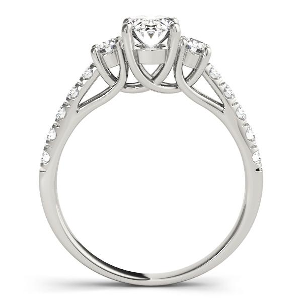 1 1/3 ct tw Three Stone Oval Cut Engagement Ring F Color VS Clarity Diamonds GIA Center