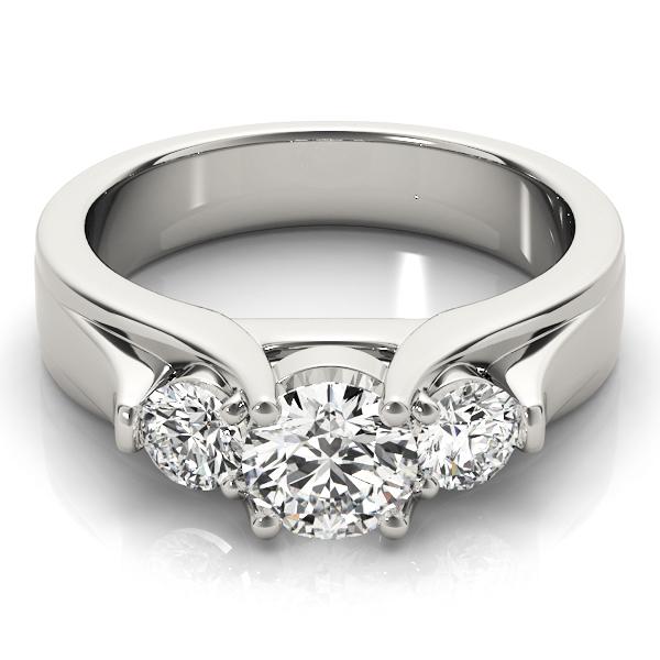 1 ct tw Three Stone Engagement Ring F Color VS Clarity Diamonds GIA Center