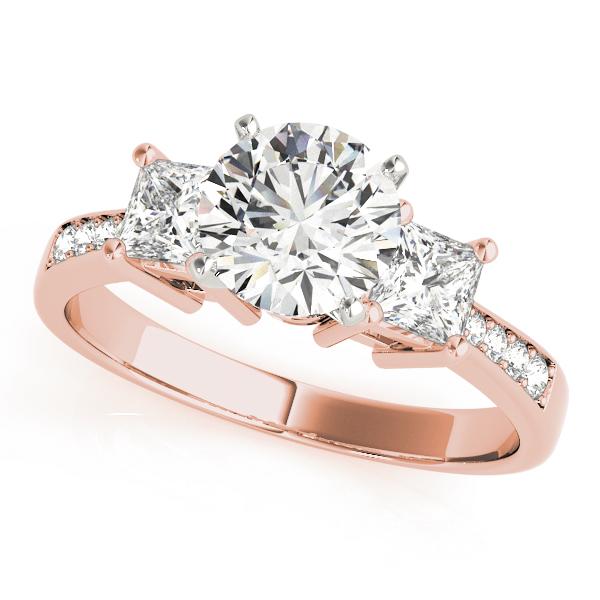 1 1/4 ct tw Three Stone Princess Sides Engagement Ring F Color VS Clarity Diamonds GIA Center