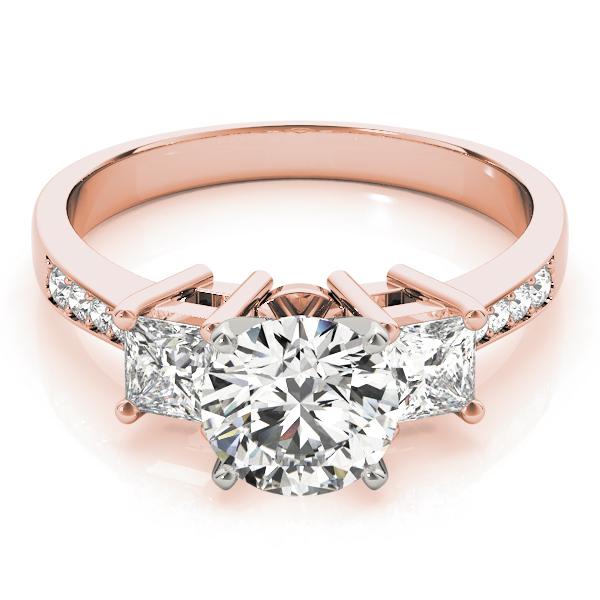 1 1/4 ct tw Three Stone Princess Sides Engagement Ring F Color VS Clarity Diamonds GIA Center