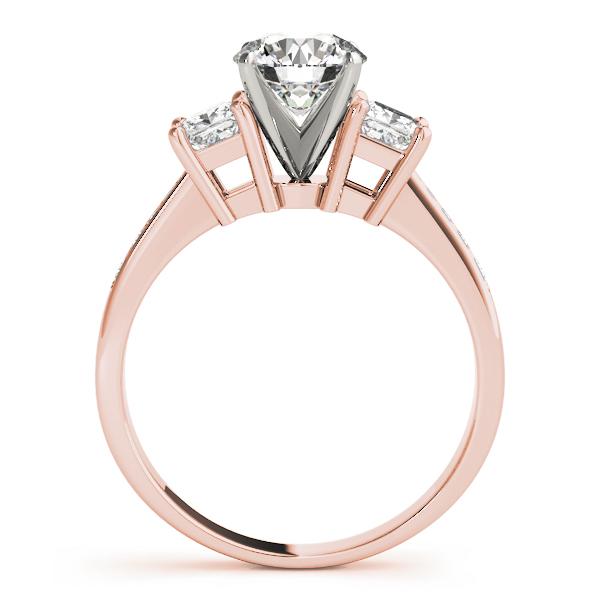 1 1/4 ct tw Three Stone Princess Sides Engagement Ring F Color VS Clarity Diamonds GIA Center