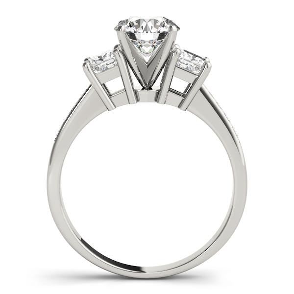 1 1/4 ct tw Three Stone Princess Sides Engagement Ring F Color VS Clarity Diamonds GIA Center