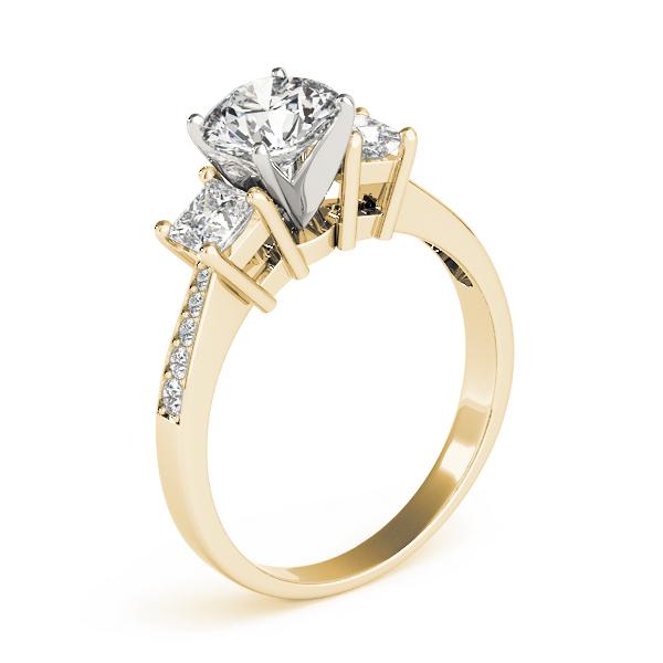 1 1/4 ct tw Three Stone Princess Sides Engagement Ring F Color VS Clarity Diamonds GIA Center