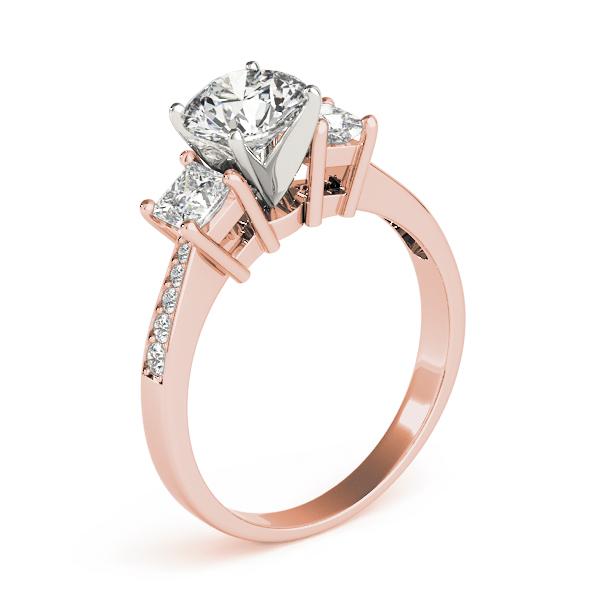 1 1/4 ct tw Three Stone Princess Sides Engagement Ring F Color VS Clarity Diamonds GIA Center
