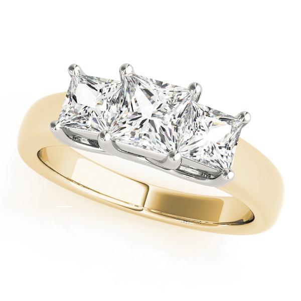 1 7/8 ct tw Three Stone Princess Engagement Ring F Color VS Clarity Diamonds GIA Center