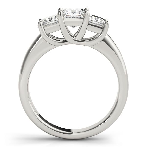 1 7/8 ct tw Three Stone Princess Engagement Ring F Color VS Clarity Diamonds GIA Center