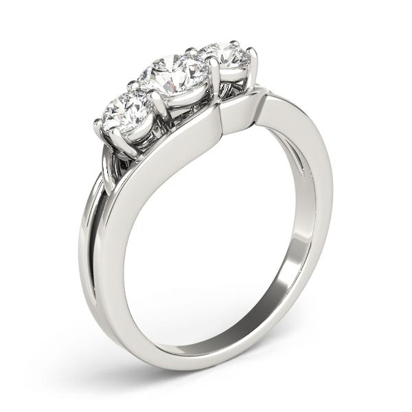 1 ct tw Three Stone Engagement Ring F Color VS Clarity Diamonds GIA Center