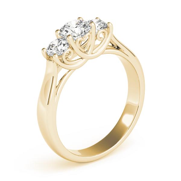 1/2 ct tw Three Stone Engagement Ring F Color VS Clarity Diamonds GIA Center