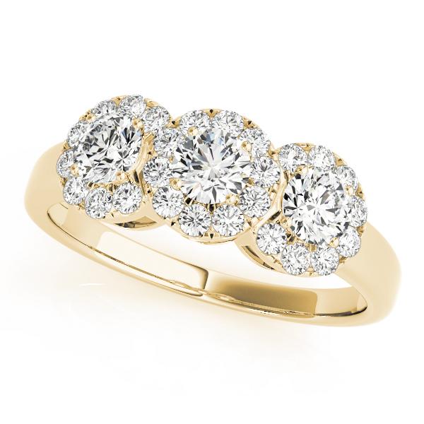 1 ct tw Three Stone Engagement Ring F Color VS Clarity Diamonds GIA Center