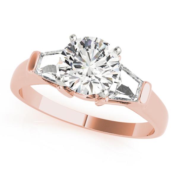 3/4 ct tw Three Stone Traps & HalfMoon Engagement Ring F Color VS Clarity Diamonds GIA Center