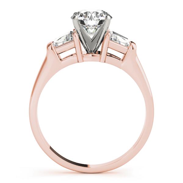 3/4 ct tw Three Stone Traps & HalfMoon Engagement Ring F Color VS Clarity Diamonds GIA Center