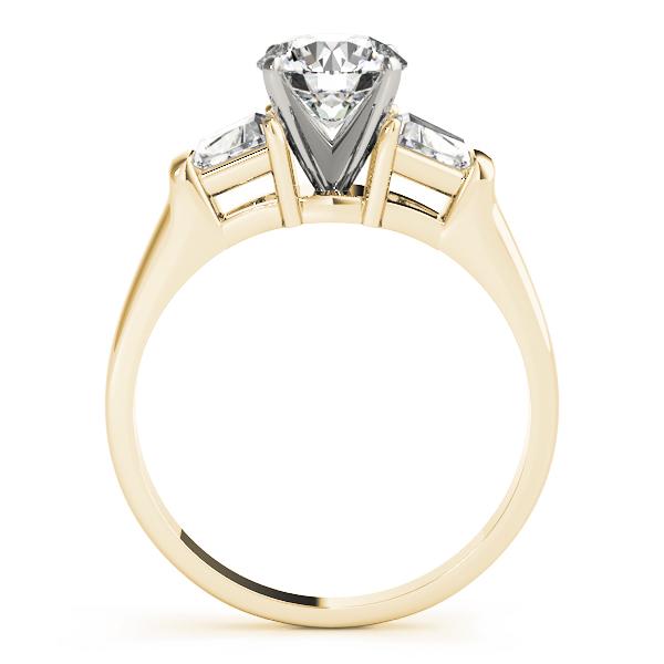 3/4 ct tw Three Stone Traps & HalfMoon Engagement Ring F Color VS Clarity Diamonds GIA Center