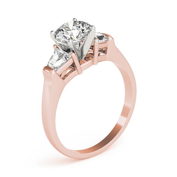 3/4 ct tw Three Stone Traps & HalfMoon Engagement Ring F Color VS Clarity Diamonds GIA Center