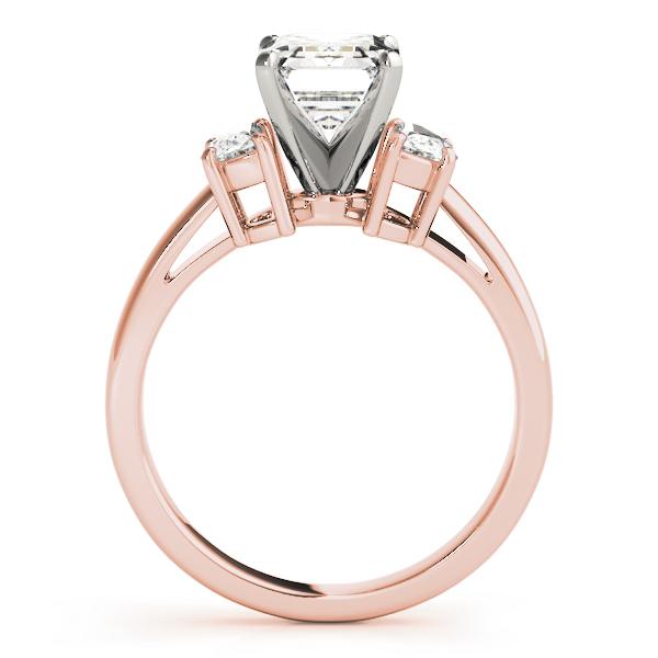 1 1/2 ct tw Three Stone Traps & HalfMoon Engagement Ring F Color VS Clarity Diamonds GIA Center