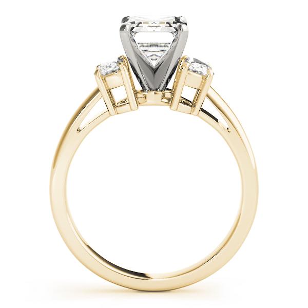 1 1/2 ct tw Three Stone Traps & HalfMoon Engagement Ring F Color VS Clarity Diamonds GIA Center
