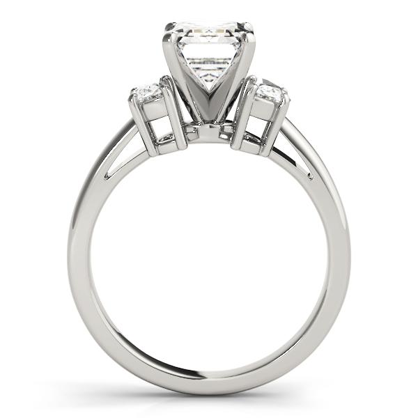 1 1/2 ct tw Three Stone Traps & HalfMoon Engagement Ring F Color VS Clarity Diamonds GIA Center