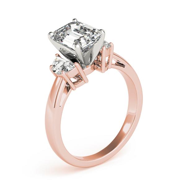 1 1/2 ct tw Three Stone Traps & HalfMoon Engagement Ring F Color VS Clarity Diamonds GIA Center