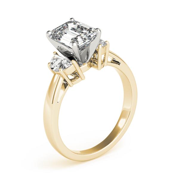 1 1/2 ct tw Three Stone Traps & HalfMoon Engagement Ring F Color VS Clarity Diamonds GIA Center