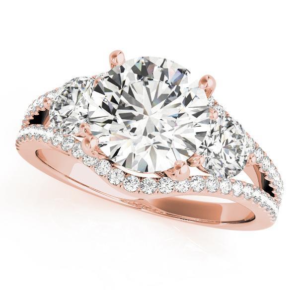 2 3/4 ct tw Three Stone Engagement Ring F Color VS Clarity Diamonds GIA Center