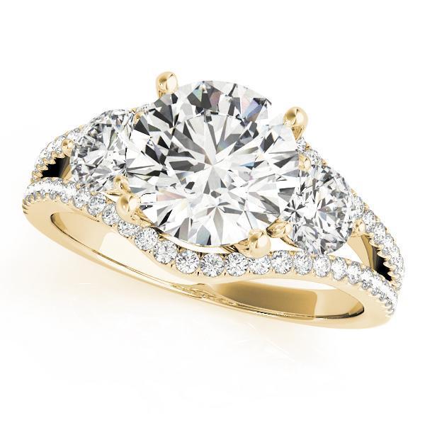 2 3/4 ct tw Three Stone Engagement Ring F Color VS Clarity Diamonds GIA Center