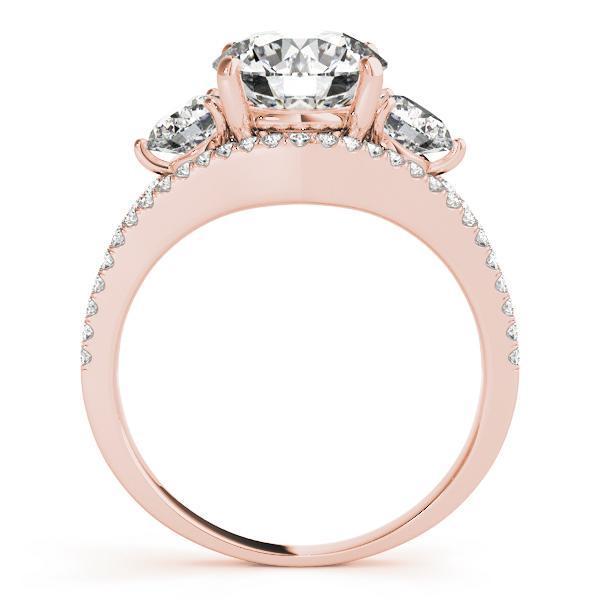 2 3/4 ct tw Three Stone Engagement Ring F Color VS Clarity Diamonds GIA Center