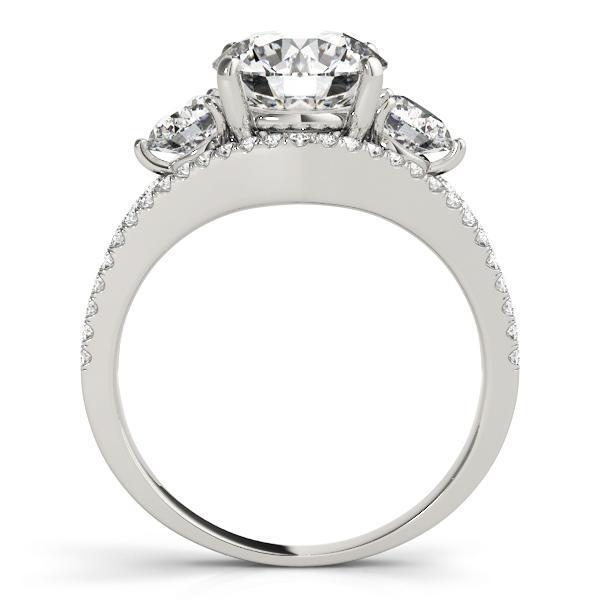 2 3/4 ct tw Three Stone Engagement Ring F Color VS Clarity Diamonds GIA Center