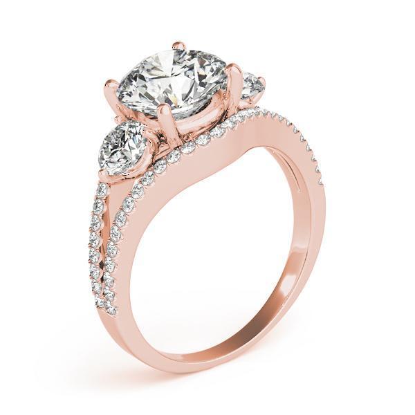 2 3/4 ct tw Three Stone Engagement Ring F Color VS Clarity Diamonds GIA Center