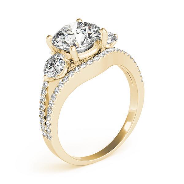 2 3/4 ct tw Three Stone Engagement Ring F Color VS Clarity Diamonds GIA Center