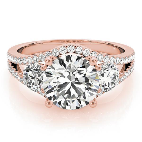 2 3/4 ct tw Three Stone Engagement Ring F Color VS Clarity Diamonds GIA Center
