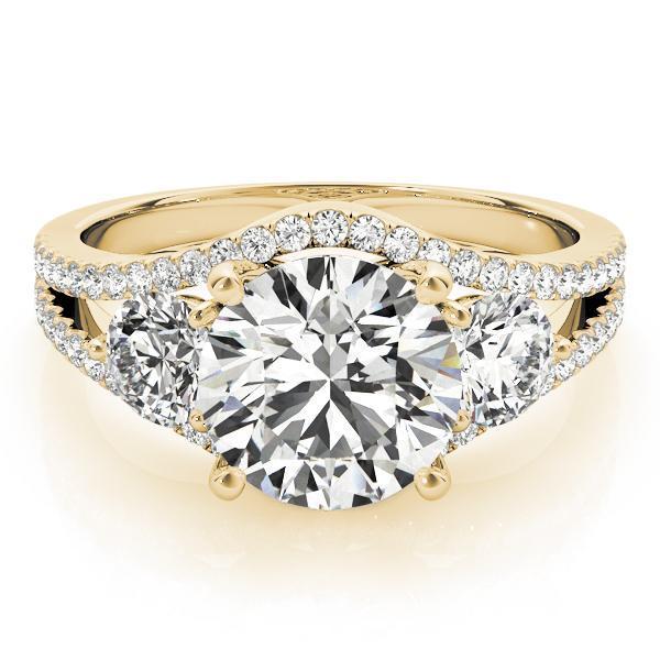 2 3/4 ct tw Three Stone Engagement Ring F Color VS Clarity Diamonds GIA Center