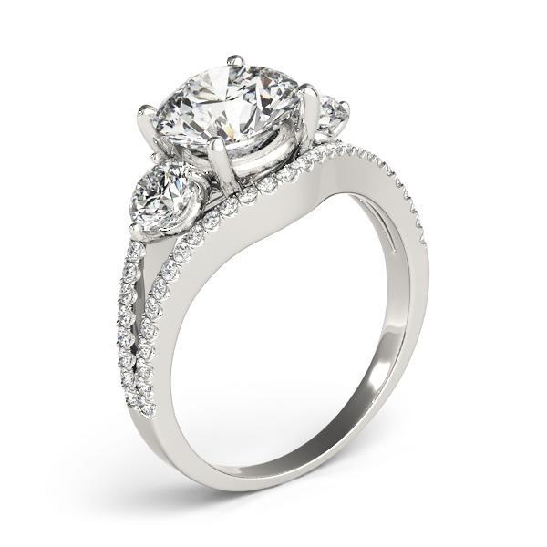 2 3/4 ct tw Three Stone Engagement Ring F Color VS Clarity Diamonds GIA Center