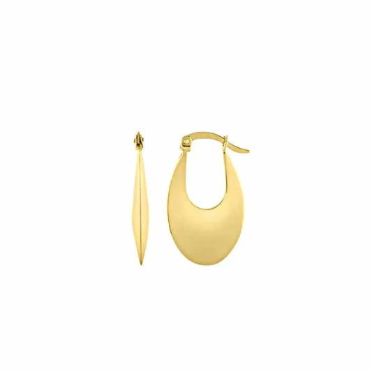 Lady S Collection 14k Oval Polished Hoop Earrings