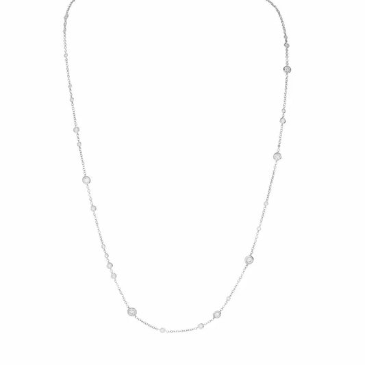 Lady S White Gold Diamonds By The Yard Necklace 36"